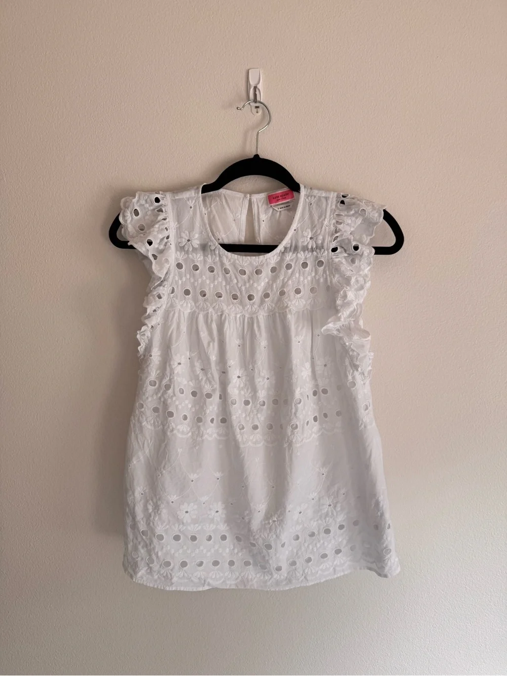 Kate Spade NY White Eyelet top size Small